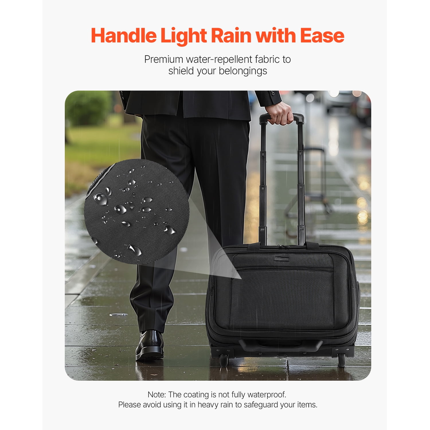 KFFKFF Mobile Laptop Carrier, Accommodates Laptops up to 15.6 Inches, Wheeled Suitcase, Rolling Computer Bag with Wheels and Extendable Handle, Laptop Holder for Professional Travel Business Office