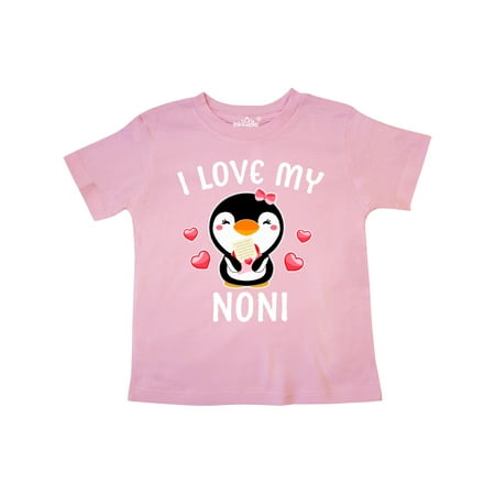 

Inktastic I Love My Noni with Cute Penguin and Hearts Gift Toddler Toddler Girl T-Shirt