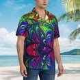 thumbnail image 5 of Daiia Pride Rainbow Hawaiian Shirt for Men Gentle Cotton Regular Short Sleeve Casual-X-Large, 5 of 9