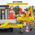 thumbnail image 7 of VEVOR Safety Cones, 10PCS 28" Traffic Cones, PVC Orange Construction Cones, 2 Reflective Collars Traffic Cones with Weighted Base and Hand-Held Ring Used for Traffic Control, Driveway Road Parking, 7 of 7