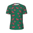 thumbnail image 5 of Wukai Watermelon Print Men's Short-Sleeved Mesh T-Shirt,Quick-Dry Short Sleeve Workout T-Shirt-5X-Large, 5 of 8