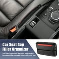 thumbnail image 2 of 2pcs Car Seat Gap Filler Multiple Pockets Car Seat Organizer Console Side Pocket Storage Box Black Red, 2 of 6