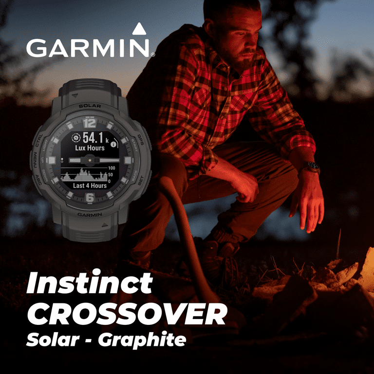  Garmin Instinct Crossover Solar, Rugged Hybrid Smartwatch with  Solar Charging Capabilities, Analog Hands and Digital Display, Tidal Blue,  Adjustable : Electronics