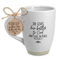 thumbnail image 3 of Lighthouse Christian Products&nbsp; Gives Her Battles To God White 17 Ounce Ceramic Coffee Cup Mug, 3 of 3