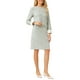 thumbnail image 2 of VESTIDO DE TWEED PARA MUJER INSPIRADO CHIC CON PUÑOS EN CONTRASTE Y MANGA LARGA, LARGO A LA RODILLA, SEMI-FORMAL, TALLA XL, AZUL CIAN, 2 of 5