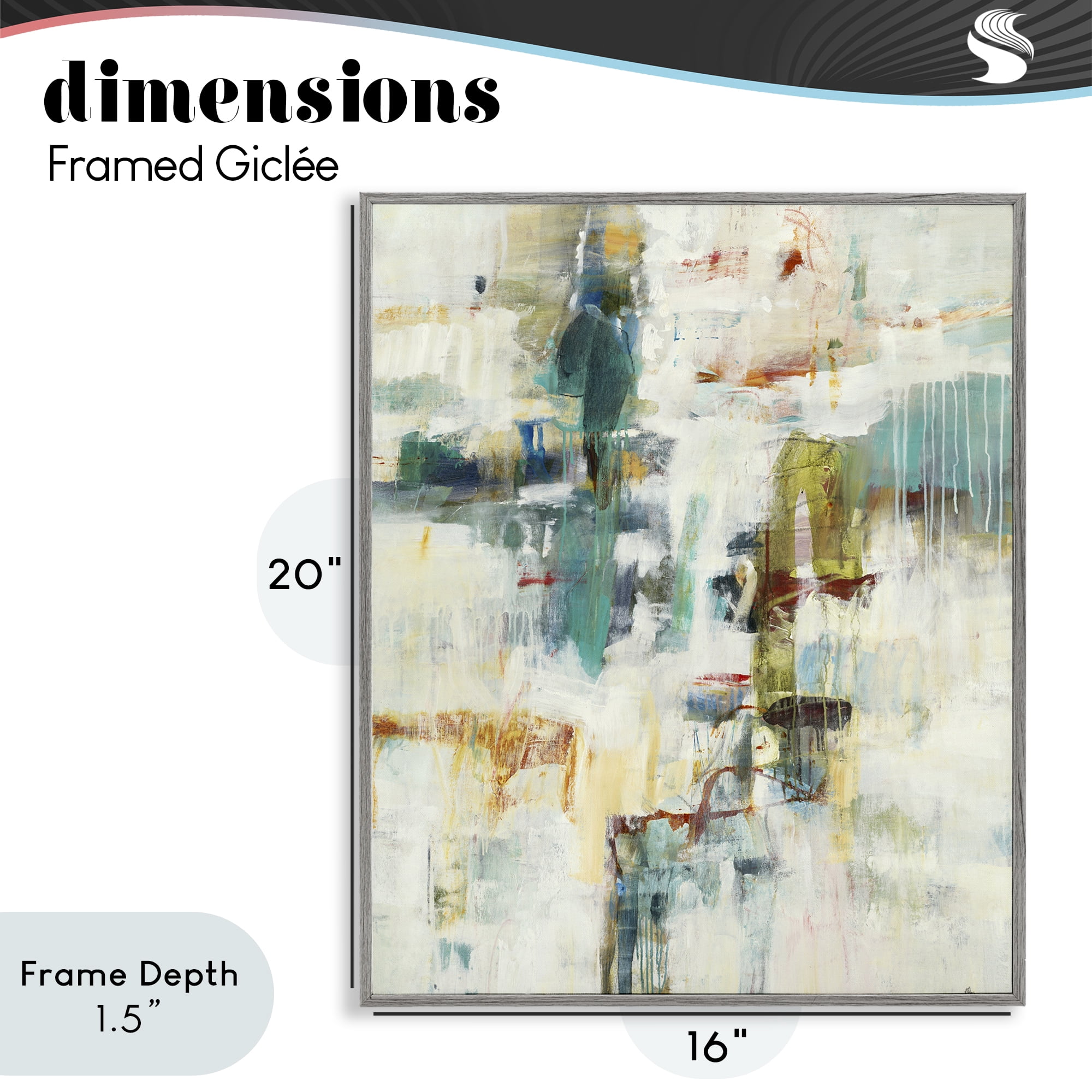 Stupell Industries Dynamic Paint Drips Gray Framed Giclee Art, design by Lisa Ridgers