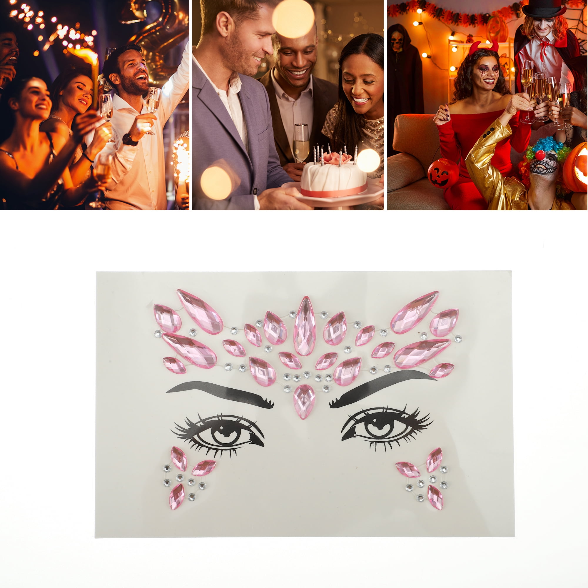 NOMADIC NOOK Eye-catching Face Stickers 4 Pcs Pink