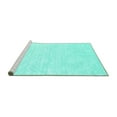 thumbnail image 2 of Ahgly Company Machine Washable Indoor Square Solid Turquoise Blue Modern Area Rugs, 7' Square, 2 of 4