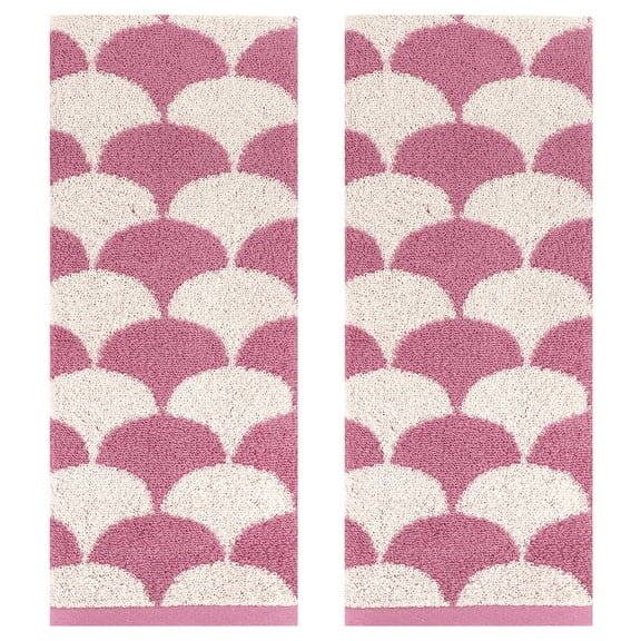 Unique Bargains Cotton Hand Towels Absorbent Hand Towel Pink 2-Piece