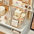 thumbnail image 4 of Multi-function Acrylic Pen Organizer Storage, Translucent Desk Pencil Organizer Pencil Pot Pen Pot, Pen Storage Holder Creative Desk Storage Box for Office Home Supplies Cosmetics, 4 of 7