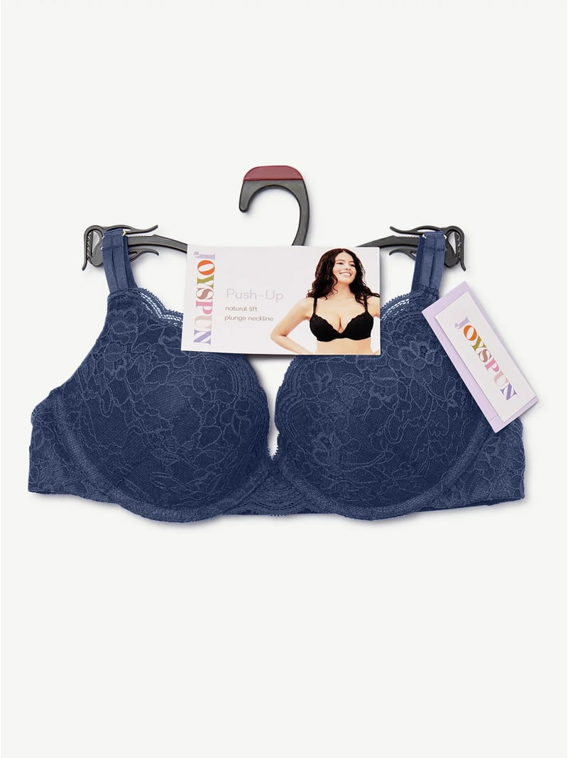トップス LA PEAU DE GEM strap bra Joyspun Women's Lace Push-Up Bra, Plunge Neckline, Underwire