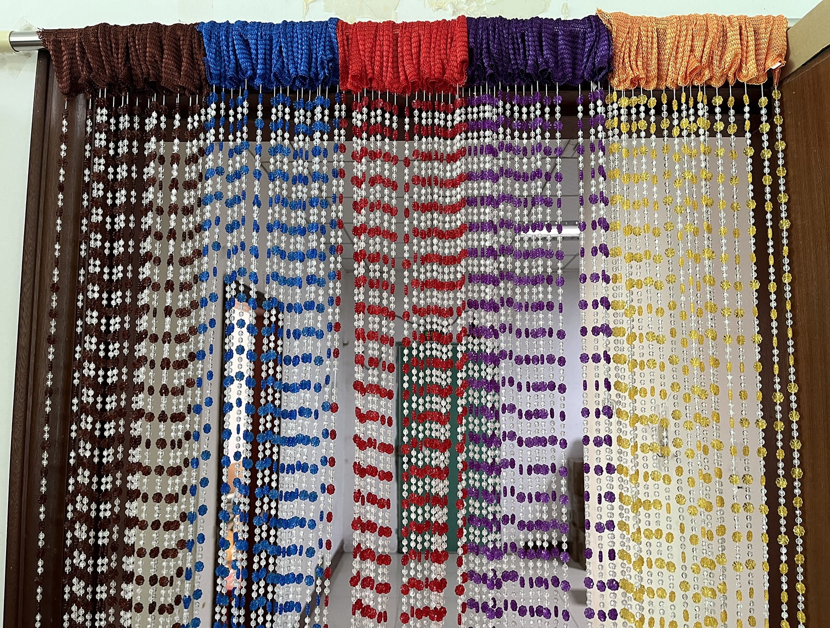 ZiDeTang 100% Acrylic Plum Blossom Beaded Door Curtain for Doorway String Tassel Closet Sliding Room Divider Home Décor Privacy Drapes ( Purple, 39.3" x 76.7")