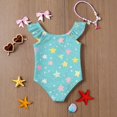 thumbnail image 6 of Abcomgle Toddler Swimsuit Girl 3t Stretchy One Piece Girls Swimsuit Cute Gradient Stars Ruffled Bathing Suits for Girls, 6 of 7