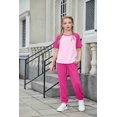 thumbnail image 3 of Arshiner Girls' Clothing Sets Short Sleeve Pullover Shirt and Sweatpants with Pockets Kids Activewear Army Green 9-10Y, 3 of 5
