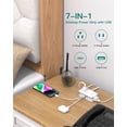 thumbnail image 2 of Cable Power Strip Addtam de 4 salidas, 3 USB (2 USB C) de 4 pies, blanco, 2 of 7