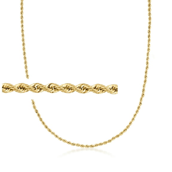 Ross-Simons Italian 1.5mm 18kt Yellow Gold Rope-Chain Necklace, Women's, Adult