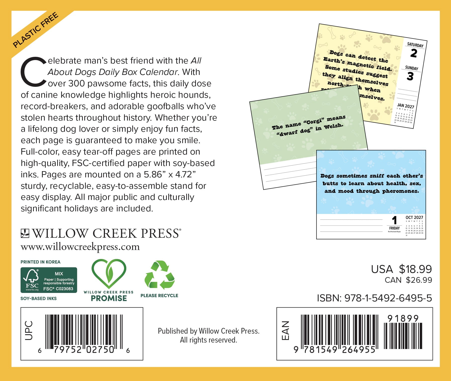 Willow Creek Press, All About Dogs 2027 Box Calendar