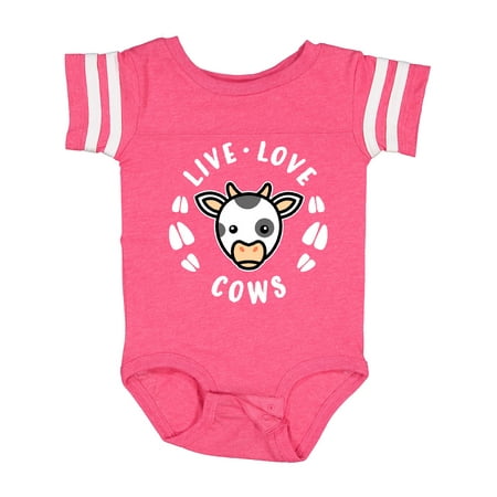 

Inktastic Live Love Cows Gift Baby Boy or Baby Girl Bodysuit