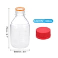 thumbnail image 2 of Uxcell Bouteilles Rondes de Stockage de Médias, 500ml Bouteilles Rondes en Verre Épaissi Gradué avec Bouchon à Vis Rouge GL45 pour Réactif d'Eau de Laboratoire Liquides, Transparent, 2 of 7