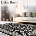 thumbnail image 2 of ODIKA 2'x3' Machine Washable Non-Slip Area Rug, Timeless Garden Web Exquisite Handwoven Treasure High Traffic Rug with Pad, Black, 515905, 2 of 8