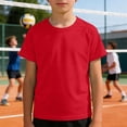 thumbnail image 2 of Kids Unisex Raglan Sleeve Mesh Shirts, Breathable Casual Tops for School & Play, 3-14Y, 2 of 4