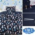 thumbnail image 4 of PiccoCasa 3 Piece Polyester Kids Duvet Cover Set Space Astronaut Pattern Full Multicolor, 4 of 6