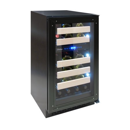 Vinotemp - 18-Bottle Panel-Ready Wine Cooler - Black