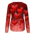thumbnail image 4 of Viikei Womens Tops Long Sleeve Clearance under $5,Fall Tops for Womens 2025 Trendy,Women's Fall and Winter Valentine's Day Print Long Sleeved Round Neck Hooded Sweatshirt Tops Blouse Red XXXXL, 4 of 5