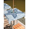 thumbnail image 2 of Outdoor Tablecloth with Umbrella Hole for Patio/Picnic/Party/Camping, Navy Blue Starfish Waterproof Table Cloth Square Cover Washable, Vintage Gray Farmhouse Coastal Summer (54"x 54"), 2 of 9