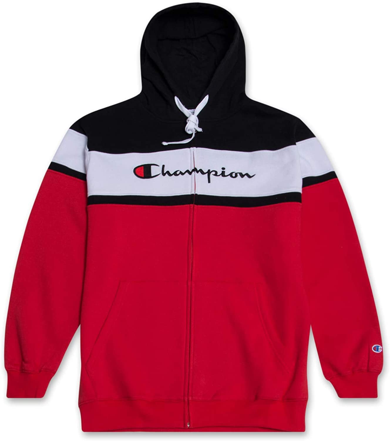 Champion - Champion Big and Tall Mens Color Block Full Zip Hoodie With ...