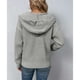 thumbnail image 4 of Suéter Cardigan Chaqueta Cremallera Con Capucha Bolsillo Con Cordón Manga Larga Chaqueta De Color Puro Para Mujer Gris L, 4 of 6