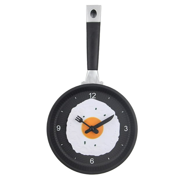Reloj De Pared De Diseño único, ABS Con Forma De Sartén Para Huevos Fritos, Funciona Con Pilas Y Funcionamiento Silencioso Para Dormitorio, Sala De Estar Y Cocina