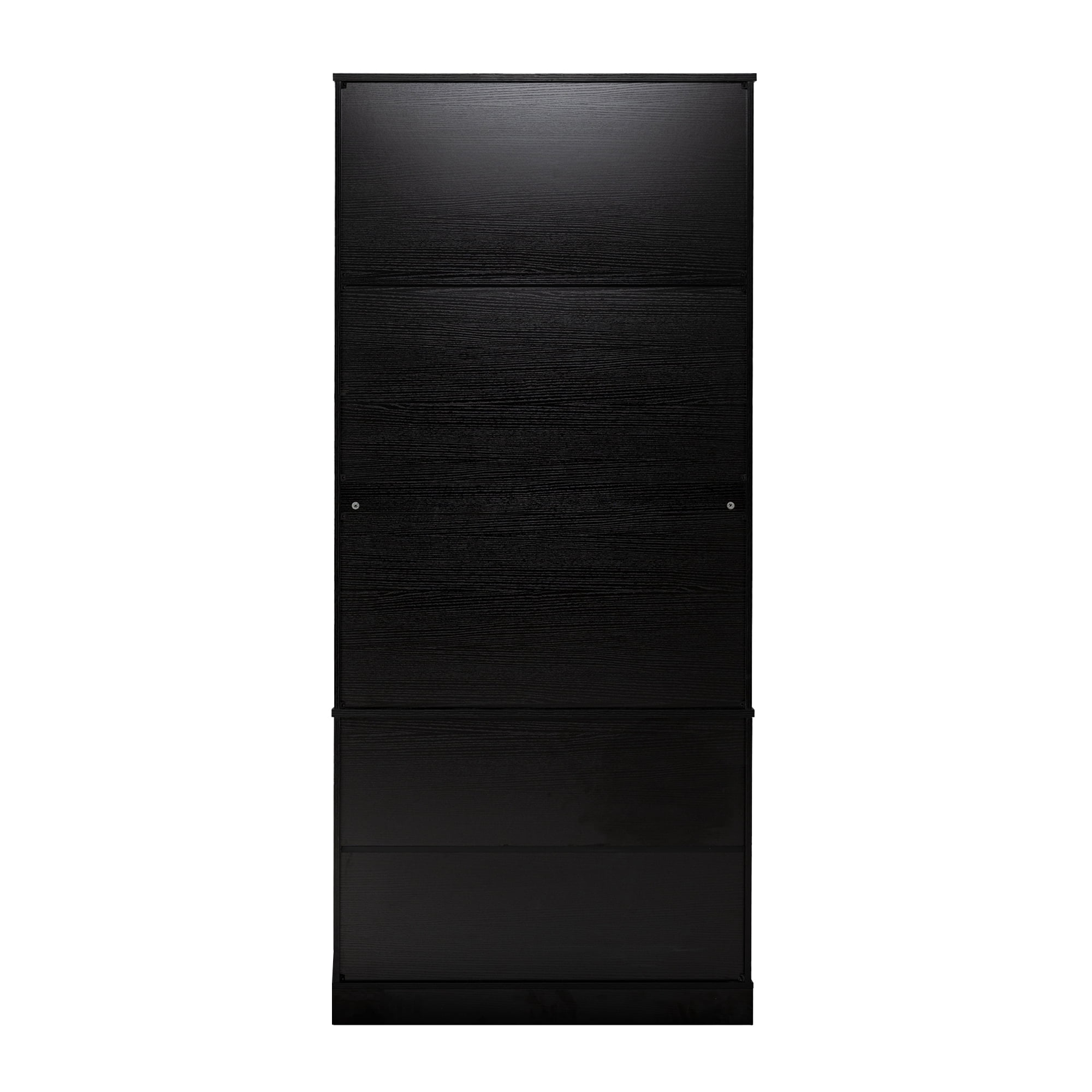 Mintazer 72" Modern Fluted Freestanding Kitchen Pantry Storage Cabinet with 2 Door & 2 Drawers, Large Storage Hutch with 8 Spice Door Racks for Kitchen Dining Room Bathroom, Black