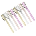 thumbnail image 5 of KAKOWELY 8 rollos de cinta autoadhesiva con estampado de encaje, con brillantina y colores brillantes para envolver regalos (estilo mixto), 5 of 5