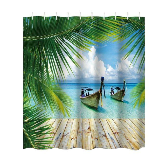Clearance Bathroom Shower Curtain Nature Landscape Shower Curtain Bathroom Partition Curtain Waterproof Polyester Cloth Door Curtain Shower Curtains For Bathroom