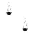 thumbnail image 2 of Macetas colgantes Advancent de metal para interiores y exteriores cesta de flores colgantes negro S 2piezas, 2 of 6