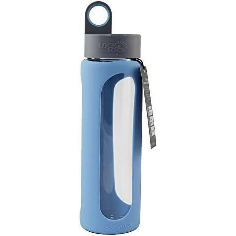 18oz Borosilicate Glass Water Bottle with Silicone Sleeve and Bamboo Lid  Rig Blue - Threshold™
