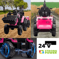 thumbnail image 6 of EastVita 24V Ride on Toys Tractor, Kids Ride on Car Toy Excavator Bulldozer, 24V Farm Tractor w/Trailer, Shovel Bucket, Digger, Remote Control, EVA Tires, LED Lights, Music, USB, 6 of 7