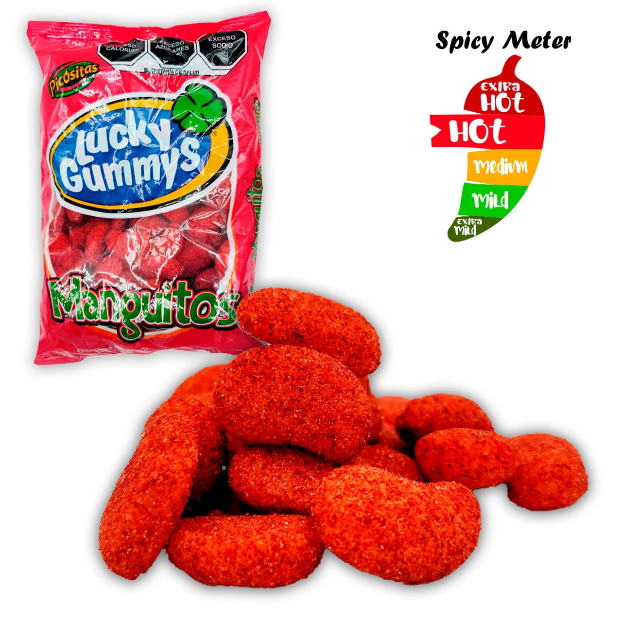 Lucky Gummys Manguitos con Chile 1kg - 2.2lbs