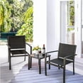 thumbnail image 2 of WLXIANG 3 Pieces Patio Furniture Set Outdoor Textilene Bistro Set Modern Porch Furniture Patio Chairs Set of 2 with Coffee Table for Lawn Backyard, 2 of 7
