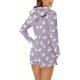 thumbnail image 5 of Mono cálido con capucha y orejas para mujer, estampado de manga larga, pantalones cortos, mono corto con cremallera, bolsillo, ropa de dormir, ropa de casa, tops de poliéster para mujer, 5 of 5