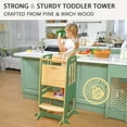 thumbnail image 6 of Toddler Standing Tower, Kids Kitchen Stool Helper 3 Levels Adjustable Height Wooden Toddler Step Stools for Learning New Skills, 6 of 11