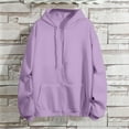 thumbnail image 5 of BLOCLOALO 2 Piece Lounge Set Long Sleeve Pullover Hoodie Sweatshirts Solid Color Hooded Zipper Plus Sweatshirt Trousers Jogger Sets Sweatpants and Sweatshirt Set Comfy Lounge Sets Purple Xl, 5 of 8