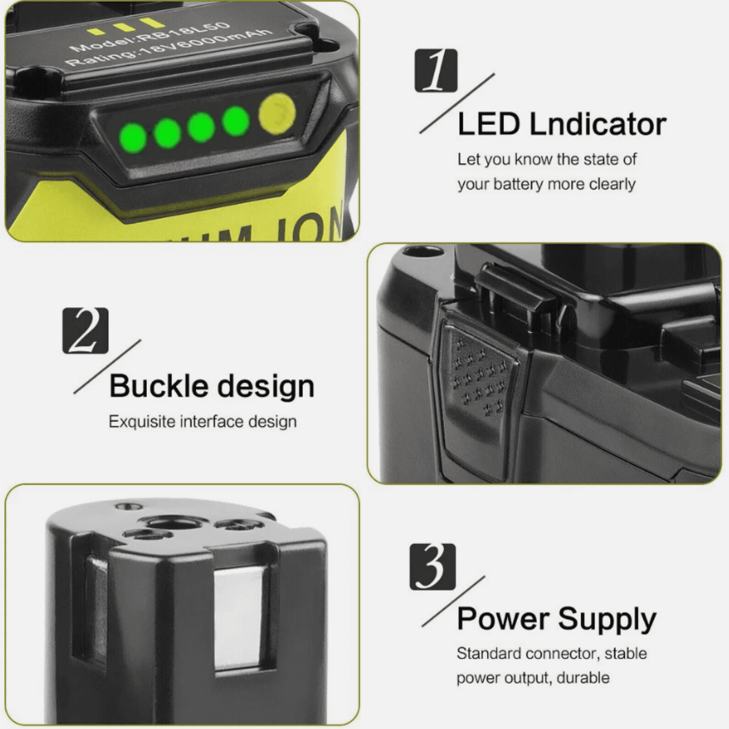 2Pack P108 P102 3.6Ah Replacement for Ryobi 18V Battery and P117 Charger Combo