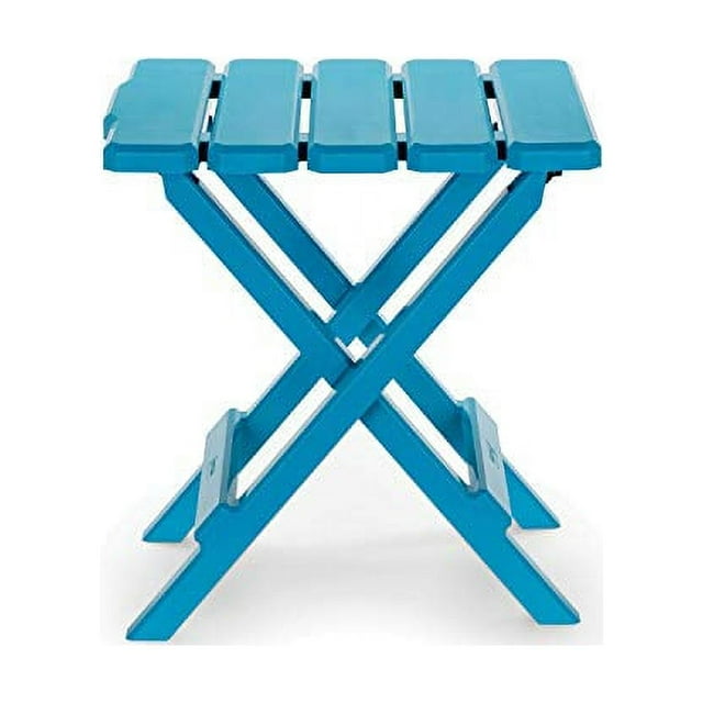 Camco 51680 Aqua Régulière Adirondack Table d'Appoint Pliante Extérieure Portable Parfaite pour la Plage Camping Pique-Nique Cuisine et Plus Résistant aux Intempéries et à la Rouille