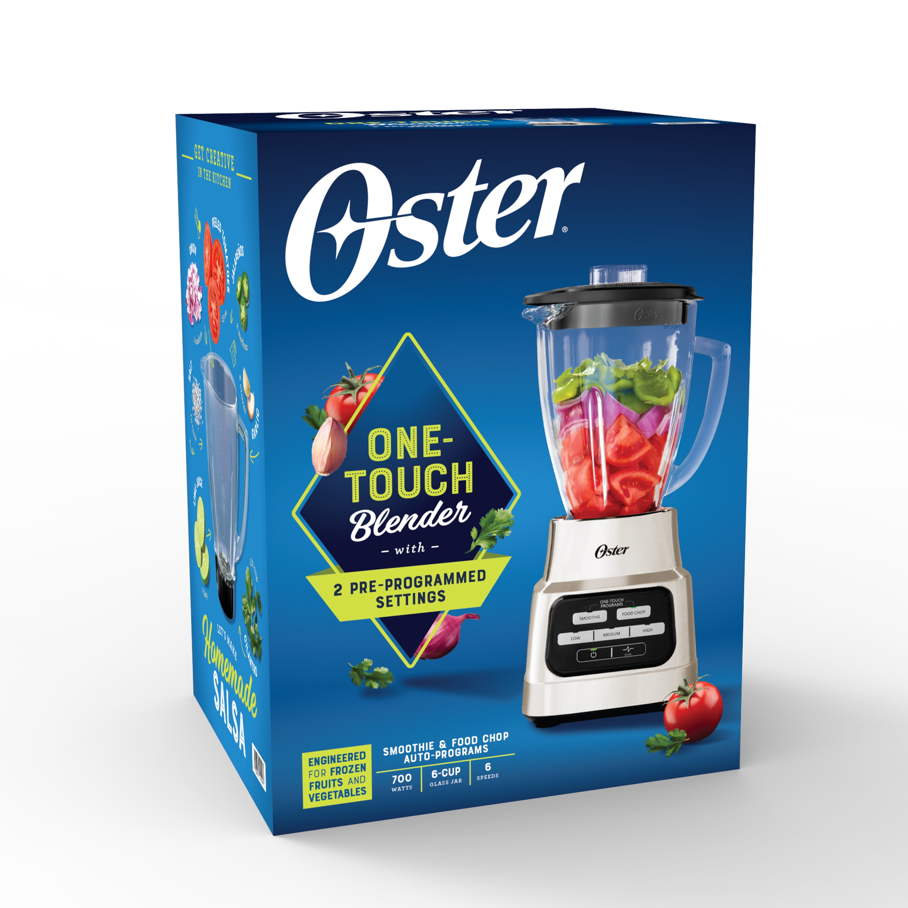 Oster One-Touch Blender with Auto-Programs and 6-Cup Boroclass Glass Jar