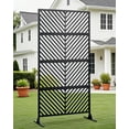 thumbnail image 1 of Garvee Outdoor Metal Panel Privacy Screen, 72 ×40 inch, Black, 1 of 7