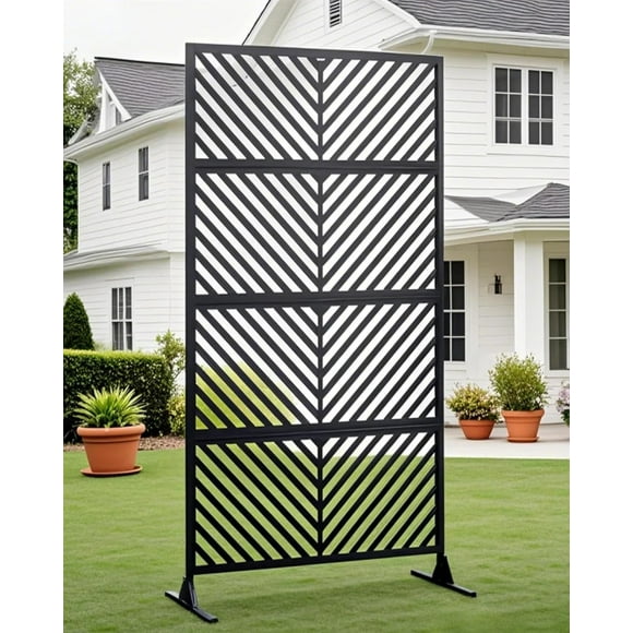 Garvee Écran d'Intimité Extérieur en Panneau Métallique, 72 X40 Pouces, Noir