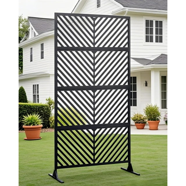 Garvee Outdoor Metal Panel Privacy Screen, 72 ×40 inch, Black