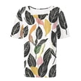 thumbnail image 5 of Lorytime T Shirts for Women Graphic Short Sleeve Shirt Crew Neck Summer Tee Hawaii Ruffle Loose Casual Outfit, 5 of 5